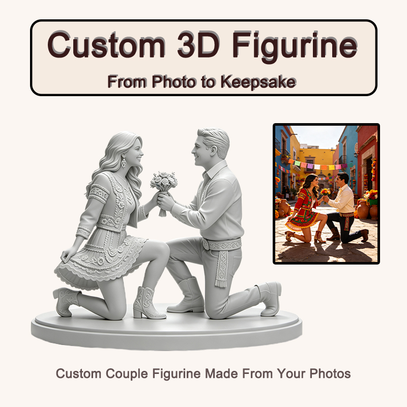 Resin Art Wedding Gift - Fotoğraftan Yapılmış, Kişiye Özel 3D Baskılı